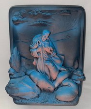 Vtg Jesus The Shepard High Relief Chalkware Art Victor Plaque Creative Arts Inc. picture