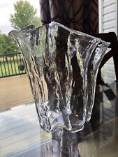 Vintage Large Tall Muurian Lasi of Finland Handkerchief Vase with Textured Glass picture