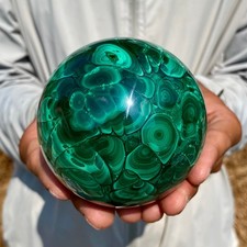2.51LB Rare Natural Malachite quartz hand Carved sphere Crystal Healing picture