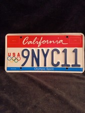 California Olympic Spirit License Plate NYC USA picture