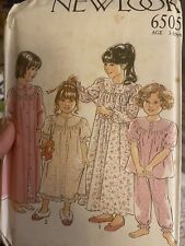 Vintage New Look Girls Pajama Pattern 6505 Size 3-10 Uncut picture