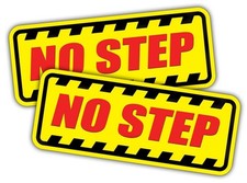 No Step sticker caution vehicle truck safety caution hazard warning bumper 2pk picture