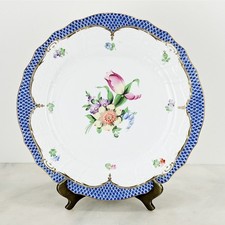 Herend Printemps blue border service plate/charger 11