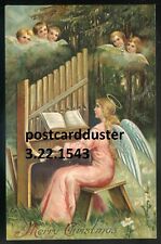 CHRISTMAS Postcard 1912 Embossed Angels Music Organs picture