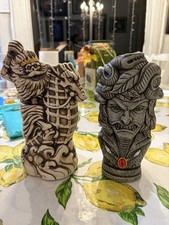 Disney Cruise Destiny Haunted Mansion Parlor Siren Poseidon Tiki Mug Set Medusa picture