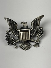 Vintage N.S. Meyer NY U.S. Military Officer Cap Eagle Insignia Screwbac picture