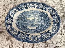 Royal Warwick Lochs of Scotland Loch Creran - 12” Blue Platter England picture
