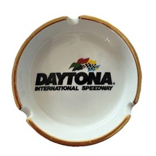 Daytona International Speedway Ashtray with Gold Trim Vintage Collectible Rare picture