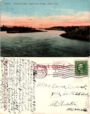 Salem OR. Willamette River - South From Bridge Postcard 57288 picture