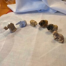 VTG Set of 6 Wade Porcelain Animals Collectible camel, 2 buffalo, etc England  picture