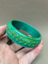 Excellent Tibetan Old Turquoise Hand Carved Bangle Bracelet picture