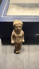 Tiny Vintage Dollhouse Boy Figure – Antique Bisque/Chalkware Miniature Figurine  picture