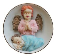 Ceramic/Porcelain  Angel Praying Over Baby Plate 4.5 Inches picture