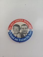 Vintage 1980 “Re-Elect Carter-Mondale” Jimmy Carter Re-Election Campaign Button picture