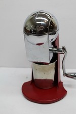 Retro Metrokane Ice-O-Mat Manual Ice Crusher Chrome & Red Hand Crank picture