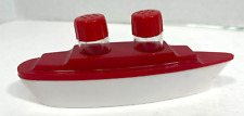 Vintage Steamer Ship Red And White Plastic Salt & Pepper Shaker Set picture