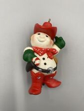 Vintage 1982 Hallmark Ornament Cowboy Snowman 3” picture