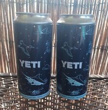 2 YETI Empty Tall Soda Can 16 oz Pop Top Stash Fake Cans Storage Dark Blue New picture