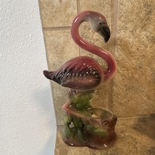 California Pottery Art Deco Vintage Standing Flamingo Planter 10