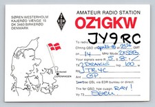 Ham Radio QSL OZ1GKW Denmark to JY9RC April 1983 14 MHz SSB Drake TR4C picture