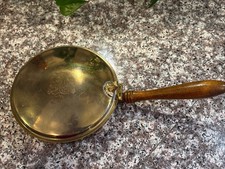 Vintage Brass Silent Butler with Wood Handle Crumb Catcher picture
