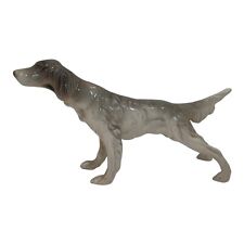 Vintage Hunting Setter Porcelain Ceramic Grey Dog Figurine 11 Inches picture