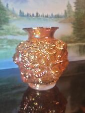 Imperial Glass Co. La Bella Rose Carnival Glass Vase - marigold amber orange red picture