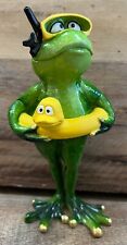 Frog With Pool Floaty Resin Figurine 7