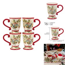 Certified International Christmas Gatherings 18 oz Mugs Set of 4 picture