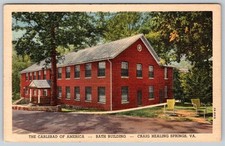 1947 CRAIG HEALING SPRINGS VA BATH BUILDING JEFFERSON HOTEL COTTAGES POSTCARD picture