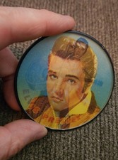 Vintage 1956 ELVIS PRESLEY Vari-Vue Sided Pinback Button Hologram RockRoll RARE picture