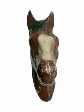 Vintage Cast Iron Horse Head Part Original Paint Rustic Primitive Equestrian picture