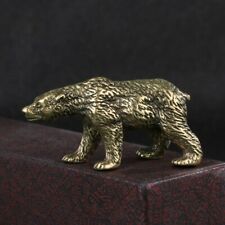 Vintage Solid Brass Bear Statue Craft Animal Figurine Miniature Tea Pet new picture