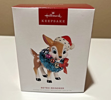 Hallmark Keepsake 2022 Retro Reindeer Ornament Porcelain Limited Edition New Box picture