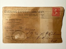 Vtg 1895 Los Angeles CA Stanford University Evening Express Co News Envelope picture