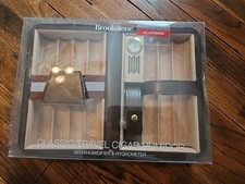 Brookstone Classic Travel Cigar Humidor With Humidifier & Hygrometer 7 Cigars picture