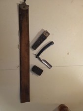 Vintage Wade And Butcher Straight Razor with case and OAK SHELL leather strap picture