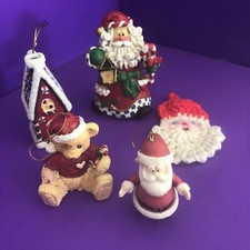 Lot of 4 Vtg Christmas Ornaments And Santa Figurine SALE picture