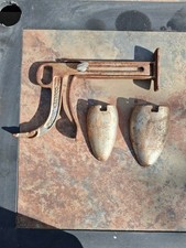 Antique Cast Iron Shoes Form Pair Vintage Cobbler or Shoemaker Tools picture