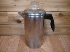 Vintage FABERWARE Stove Top Percolator 8 Cup Stainless Steel Coffee Pot picture