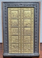 Vintage Ghiberti Gates of Paradise Brass Bronze Plaque Florence Baptistery Door picture