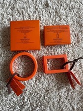 Hermes Le Bain Rubber Band Duo Silicone Orange Set MIB picture