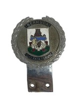 Vintage Bermuda Car Badge – J.R. Gaunt London – Enamel Crest Auto Grill Emblem picture