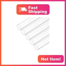 uxcell Clear Rigid Acrylic Pipe, 13mm x 15mm x 153mm, 5 Pack picture