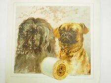 Pug and Poodle J.P.Coats Best Six Cord Thread Victorian Trade Card 1880's picture