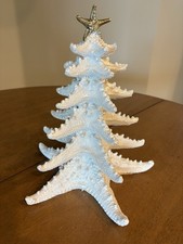 Starfish Beach Coastal Decor Christmas Tree Pearl White & Gold 11.5