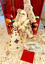 2003 Lenox Florentine & Pearl Jeweled Santa with Lit Tree  picture