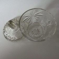 VTG Anchor Hocking Early American Prescut (EAPC) clear glass sugar bowl w/ lid picture