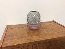 Fenton Hobnail Fairy Lamp Pink Iridescent Glass Candle Holder picture