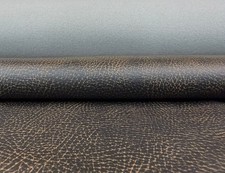 6.375 yd Schumacher Brisa Distressed Steerhide Brown Upholstery Faux Leather picture